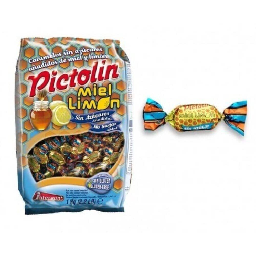 PICTOLIN Miel y Limon Sin Azucar 1Kg.- Caramelos a Granel sin Azúcar