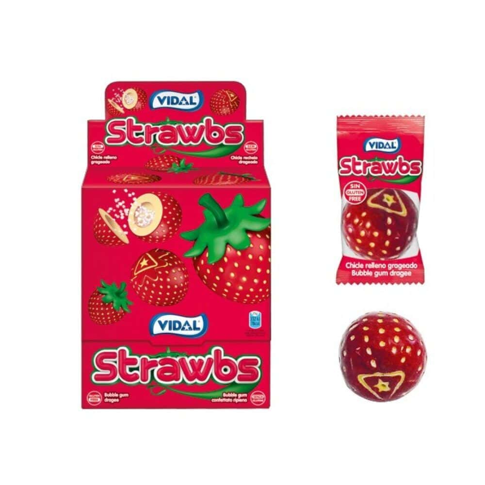 STRAWBS Chicle Fresa Grag. 200 uds VIDAL Chicles con Azúcar