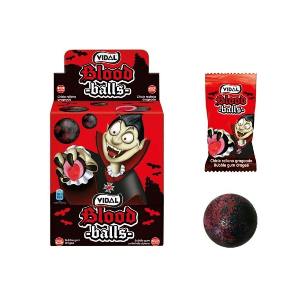 BLOOD BALLS Halloween  Bubble Gum Est.200 uds.- Chicles con Azúcar