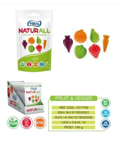 Naturall Vegan Fruit & Veggie 180grs 10uds Golosinas Veganas