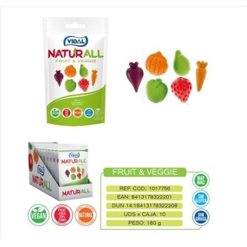 Naturall Vegan Fruit & Veggie 180grs 10uds Golosinas Veganas
