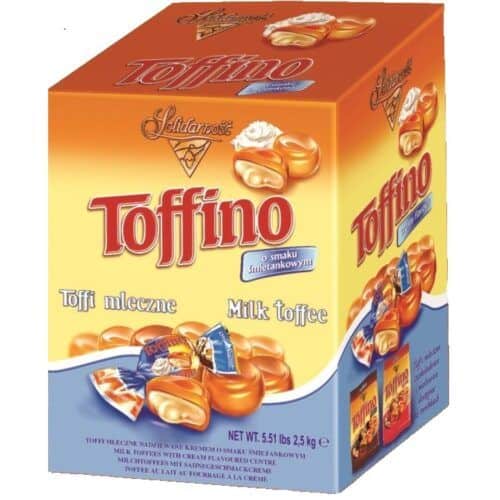 Cool Candies TOFFINO Relleno Crema y Nata 2,5 Kgs.- CHOCOLATES GRANEL