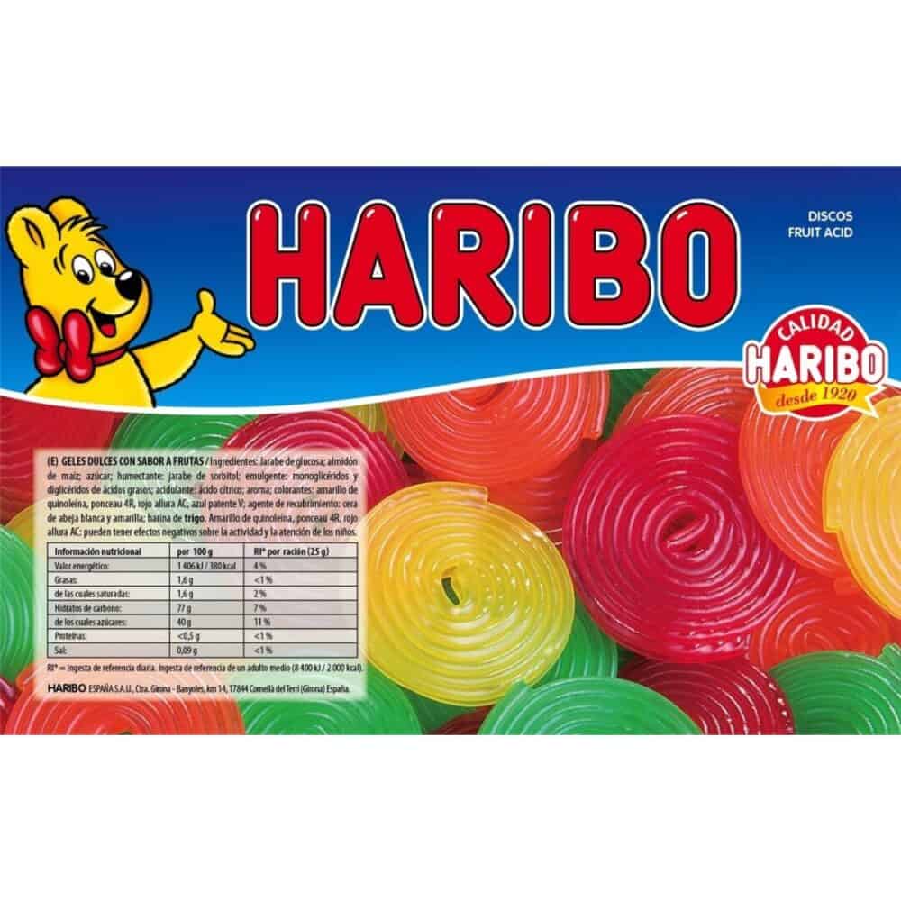 HARIBO DISCOS Fruit Acid B/2 kgs.- REGALIZ BRILLO