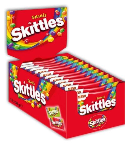 SKITTLES  FRUIT  38grs.-14uds.-# Caramelos Estuche con Azúcar