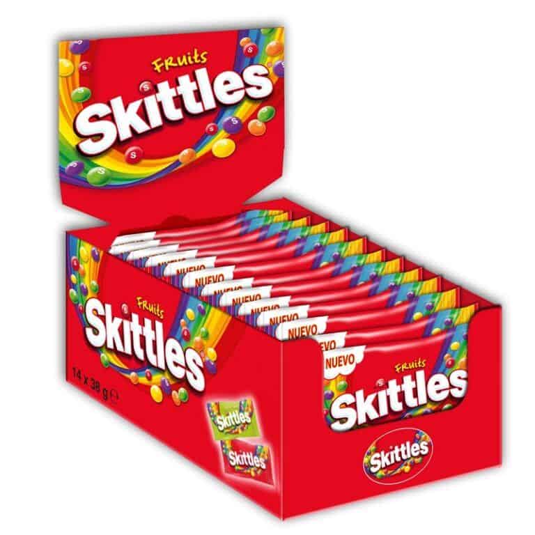 SKITTLES  FRUIT  38grs.-14uds.-# Caramelos Estuche con Azúcar