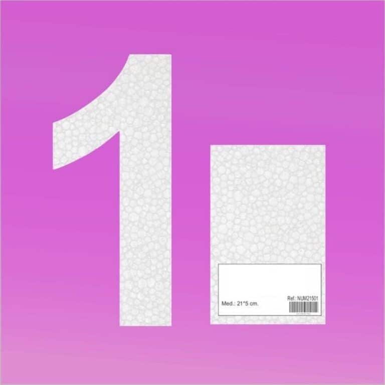 Porexpan Numero 1   21x5cm  1ud Porexpan para Tartas