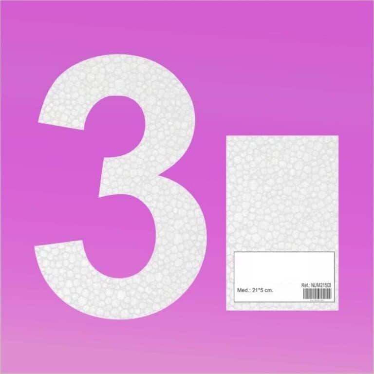 Porexpan Numero 3   21x5cm  1ud Porexpan para Tartas