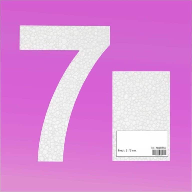 Porexpan Numero 7   21x5cm  1ud Porexpan para Tartas