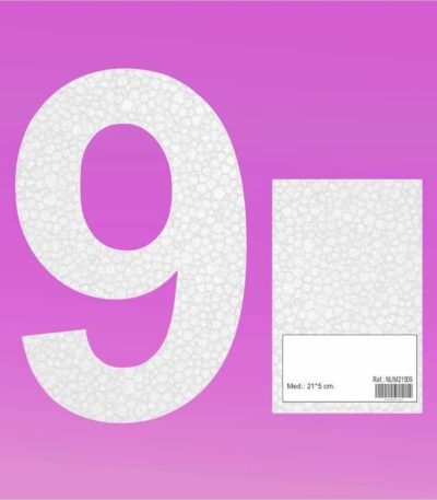 Porexpan Numero 9   21x5cm  1ud Porexpan para Tartas