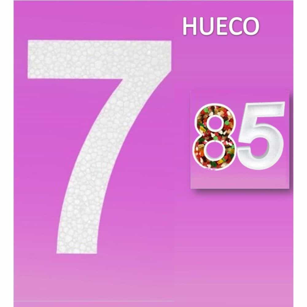 Porexpan Hueco.. Num. 7  23cm  1ud… Porexpan para Tartas