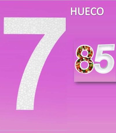 Porexpan Hueco.. Num. 7  23cm  1ud… Porexpan para Tartas