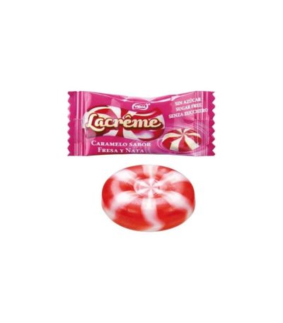 Vidal LaCreme Fresa Nata (300uds) 900grs Caramelos a Granel sin Azúcar