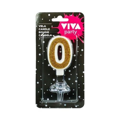 MParty VELA ***ORO Nº 0***  6,5cm  12UDS Velas