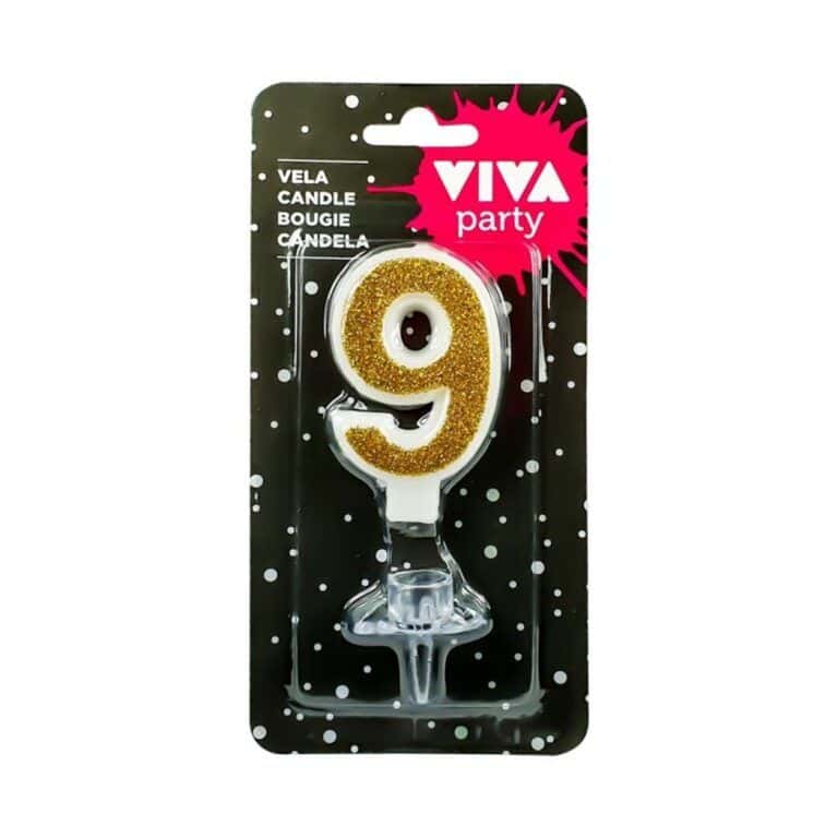 MParty VELA ***ORO Nº 9***  6,5cm  12UDS Velas
