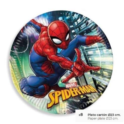 MParty Spiderman Plato 23cm. 8uds Complementos Fiesta