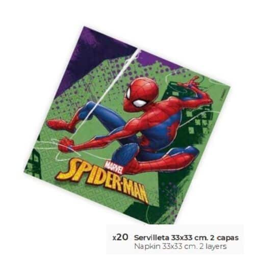 MParty Spiderman Servilletas 33x33cm 20uds Complementos Fiesta