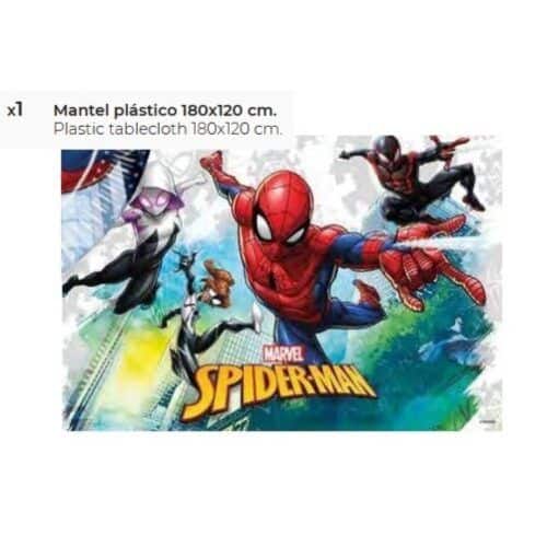 MParty Spiderman Mantel Plástico 120x180cm 1ud Complementos Fiesta