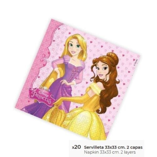 MParty Disney Princesas Servilletas 33x33cm 20uds Complementos Fiesta