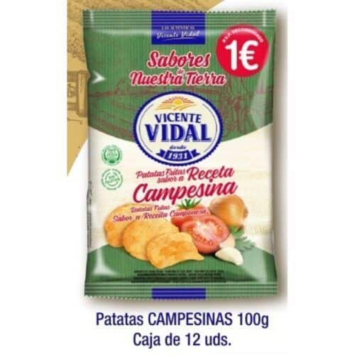 PATATAS Vicente Vidal PVP 1€ 100grs Campesinas 12UDS Patatas
