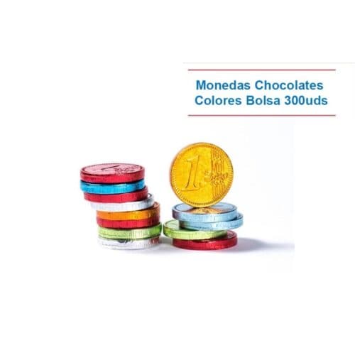 Nav. Monedas Chocolates **Colores** 300uds.- NAVIDAD