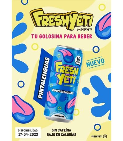 *_ENERYETI **FRESHYETI**  PINTALENGUAS  500ml 1E 24uds Bebidas Energéticas