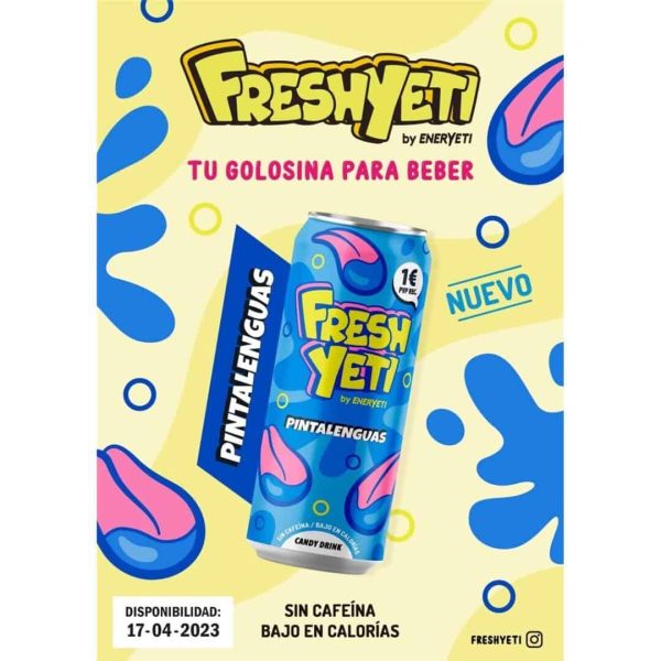 *_ENERYETI **FRESHYETI**  PINTALENGUAS  500ml 1E 24uds Bebidas Energéticas