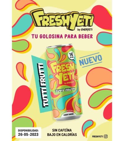 *_ENERYETI **FRESHYETI**  TUTTI FRUTTI 500ml 1E 24uds Bebidas Energéticas