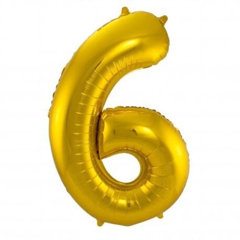 CP  Globo Dorado Número 6 de 86 cm Globos