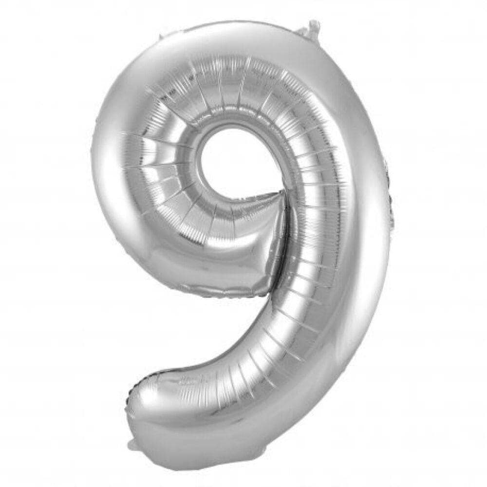 CP  Globo Plateado Número 9 de 86 cm Globos