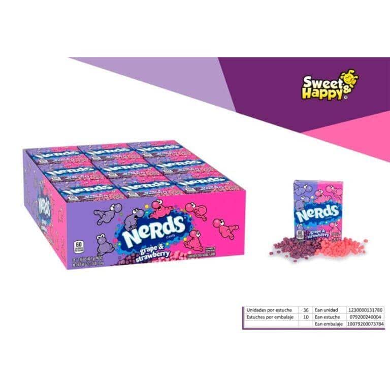 SH NERDS LILA GRAPE & STRAWBERRY 36uds Caramelos Estuche con Azúcar