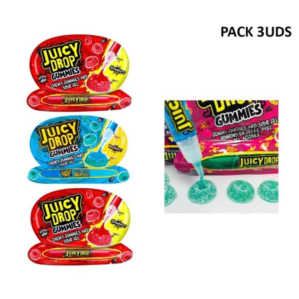 GUMMIES JUICY DROP 57GRS  **PACK 3UDS* Golosinas ácidas
