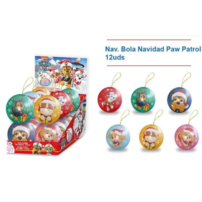 Nav. Bola Navidad PAW PATROL 12uds NAVIDAD