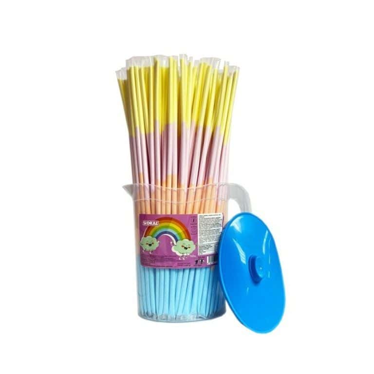 Sidral CAÑAS Jarra ARCO IRIS 4 COLORES 160uds.- Dextrosa Pica-pica