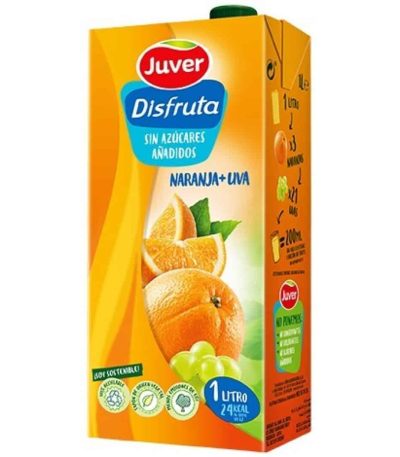 *_Juver 1 Litro DISFRUTA NARANJA 12uds Refrescos