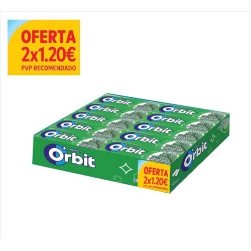 ORBIT Gragea Hierbabuena  2×1.20 eur.-30 uds.- Chicles sin Azúcar