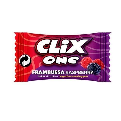 CLIX Mora Frambuesa S/Azucar -200 UDS.- Chicles Bubble Gum
