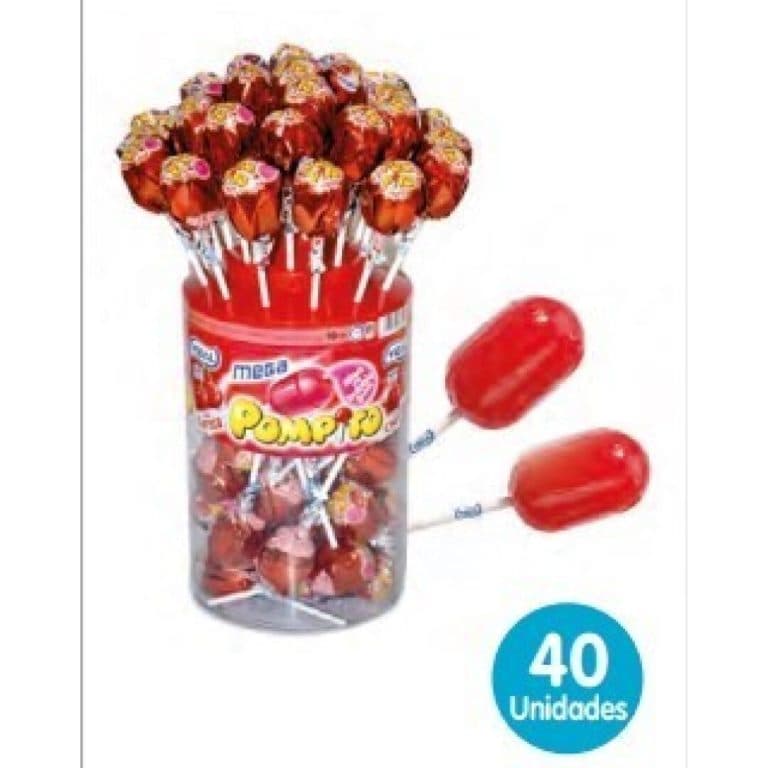 MEGA POMPITO CHERRY Cereza 40uds VIDAL Piruletas