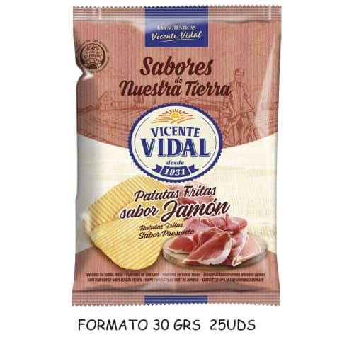 PATATAS **30grs** Ond. Jamon Vicente Vidal 25uds Patatas