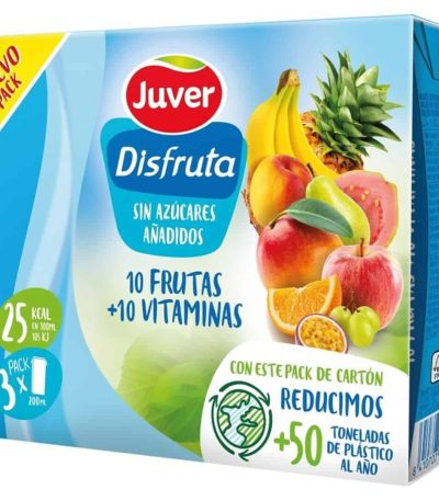 *_Juver Minibrick DISFRUTA 10 FRUTAS 3X200 ML 30uds Refrescos