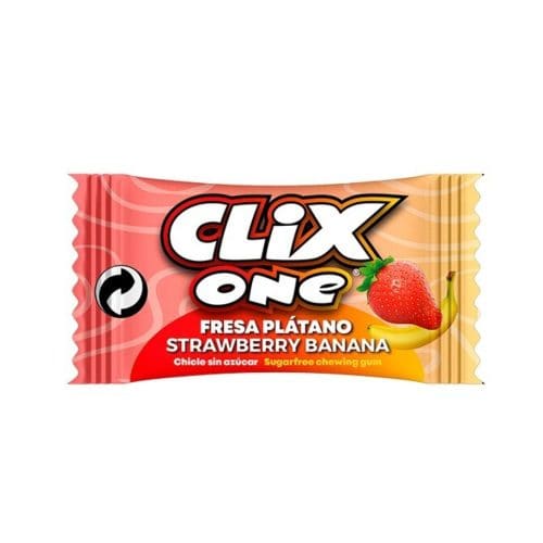 CLIX PLATANO-FRESA  200 UDS.- Chicles sin Azúcar