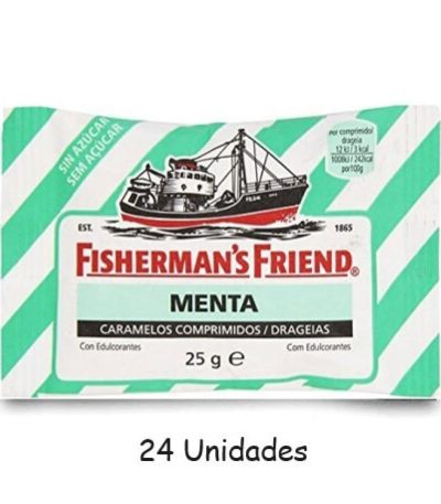 FISHERMAN.S VERDE MENTA S/AZ.  24uds.- Caramelos Estuche sin Azúcar