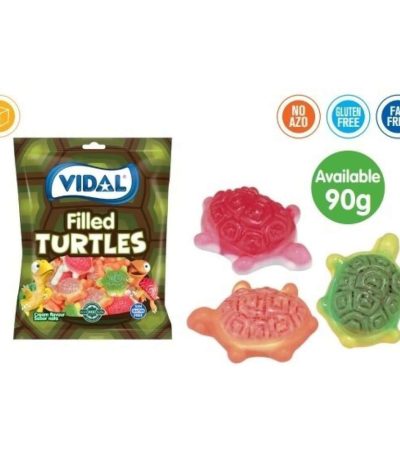 LV-LINEA 80 TORTUGAS RELLENAS 14uds (B.23) VIDAL Golosinas en Bolsitas