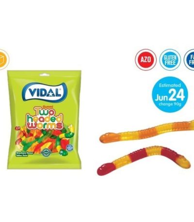 LV-LINEA 80 GUSANOS BRILLO 14uds (B.23) VIDAL Golosinas en Bolsitas