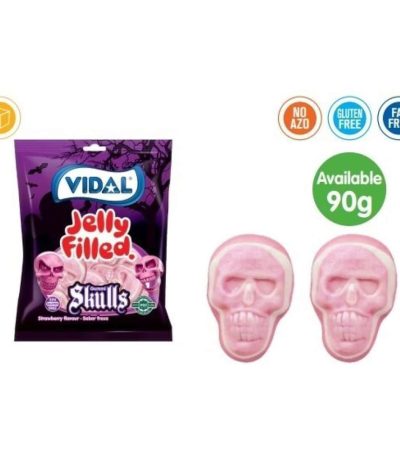 LV-LINEA 80 CALAVERAS RELLENAS 14uds (B.23) VIDAL Golosinas en Bolsitas