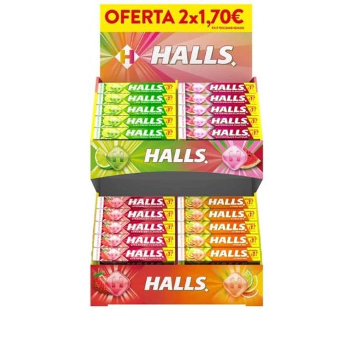 LOTE Halls **FRUTALES** 2×1,70 eur. 50 uds.- Caramelos Estuche sin Azúcar