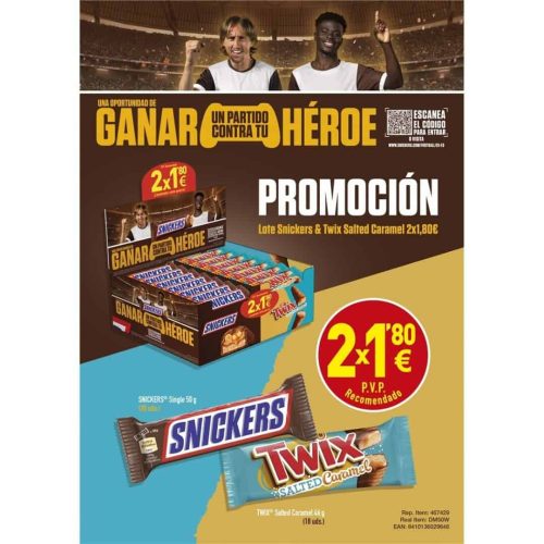 LOTE Snickers + Twix Salted Caramel 2x 1,80€  48uds Chocolates en Estuche