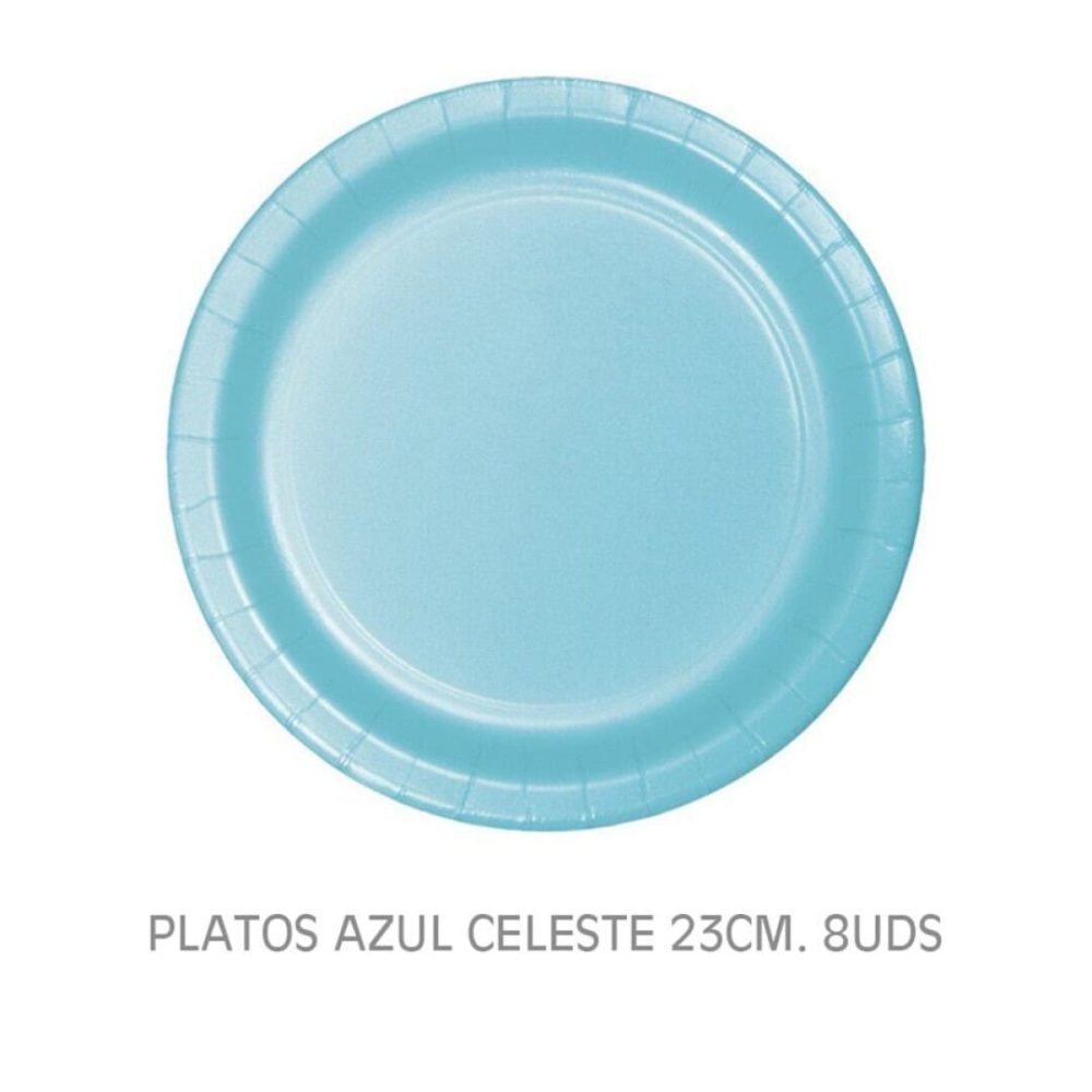 Plato Azul 23cm.8uds.-Ref.-018000335 Complementos Fiesta