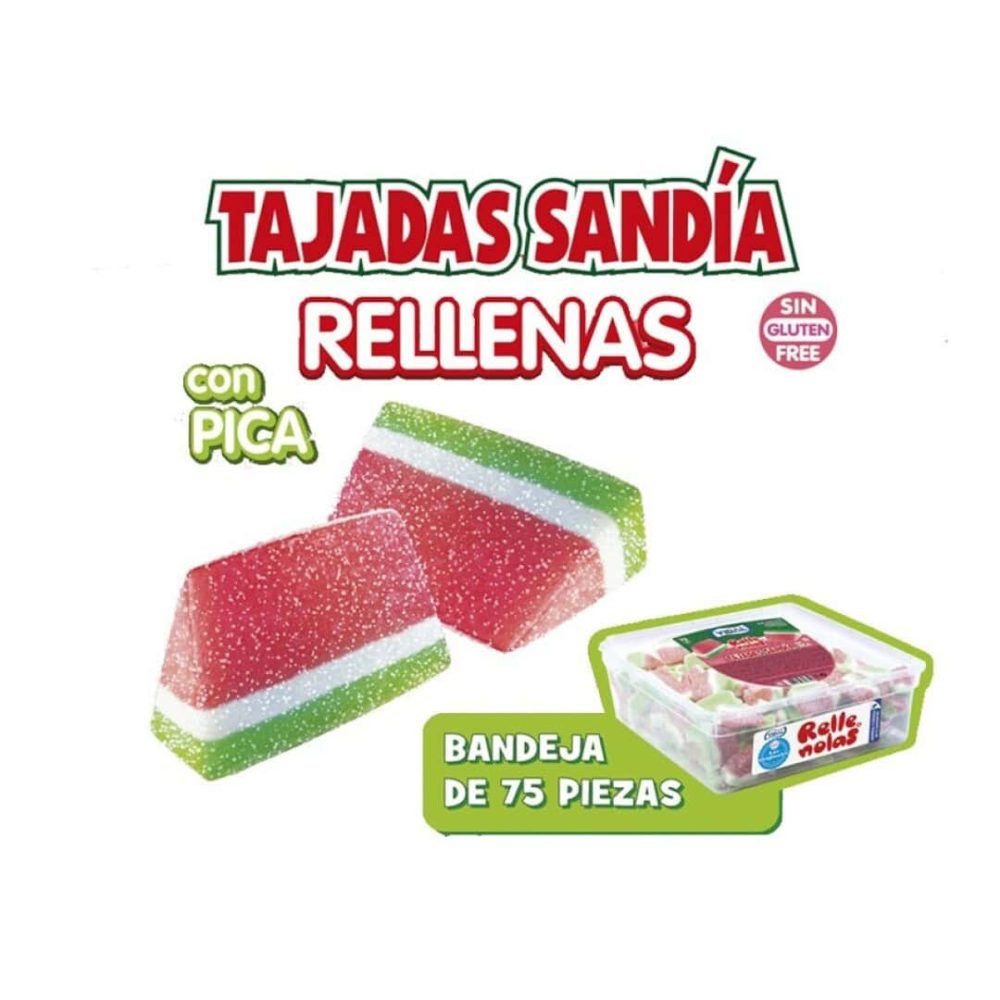 RV TAJADAS SANDIA RELLENAS PICA 75uds VIDAL Golosinas azúcar