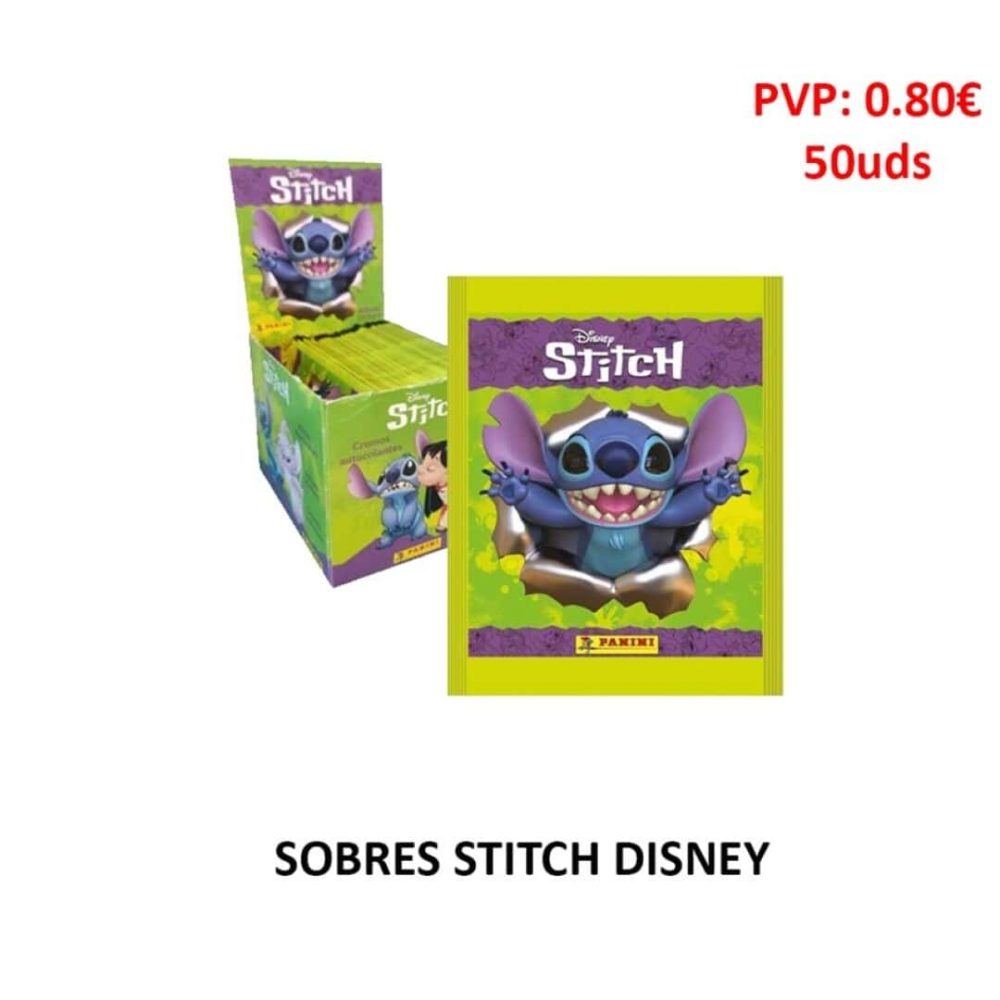 Pan. SOBRES STITCH DISNEY  0,80€ 50uds Coleccionables