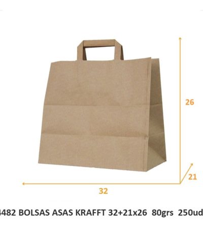 BOLSAS ASAS KRAFFT 32+21×26  80grs  250uds Bolsas de mercado